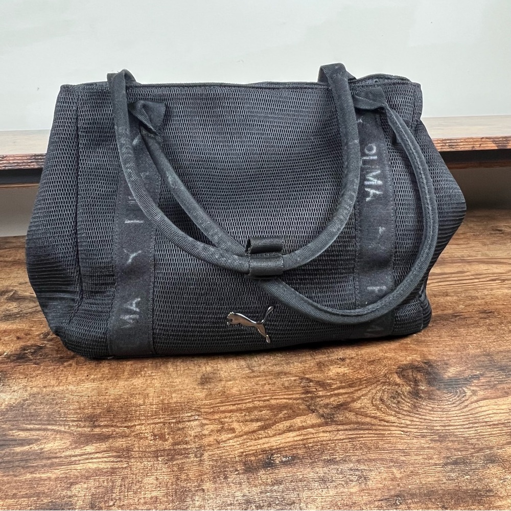 Puma Up & Comer Tote Bag Black Lightweight Lined Duffle Gym Sporty‎